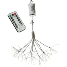 MARELIDA LED Feuerwerk Leuchte hängender Polarstern Pusteblume Firework weißer Hängestern mit Fernbedienung