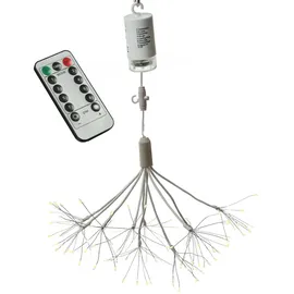 MARELIDA LED Feuerwerk Leuchte hängender Polarstern Pusteblume Firework weißer Hängestern mit Fernbedienung