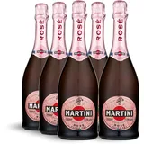 MARTINI Rosé Extra Dry Schaumwein, 11,5% vol., 6 x 75cl / 750ml, erfrischend trockener italienischer Roséwein