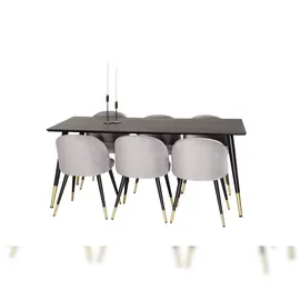 VCM Ebuy24, Essgruppe Essgruppe Dipp 61 (7-teilig) (MDF, Stahl)