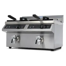 MAXIMA Gastro Fritteuse - 2 x 8 l - 2 Körbe - mit Ablasshahn - Induktion