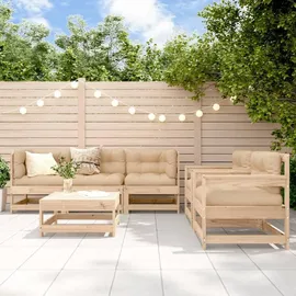 vidaXL Garten-Lounge-Set 6-tlg. braun/beige