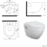 Creavit Design Hänge Wand-WC Soft Close WC-Sitz Toilette Kloschüssel Klobrille Badezimmer