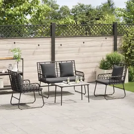 vidaXL Gartenmöbel Set 4-tlg. Schwarz/Anthrazit