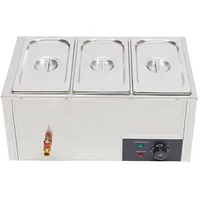 Edelstahl Buffetwärmer Buffetbehälter 3 Pan Gastronomie Speisewärmer Warmhalteplatte Warmhaltegerät Catering Speisenwärmer 3 * 7L für Bain Marie, 3 GN 1/3 Behälter mit Deckel