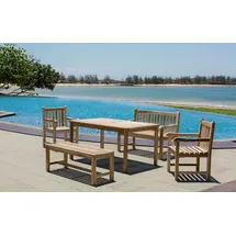 Möbilia Sitzgruppe 5 tlg. Teak-Holz natur