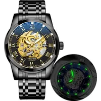 Mechanische Uhr Quarzuhr Automatische Armbanduhr römische Zahl Herren Skelett