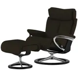 Stressless Relaxsessel Leder 91 x 112 x 84 cm Braun mit Hocker
