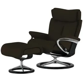 Stressless Relaxsessel Leder 91 x 112 x 84 cm Braun mit Hocker