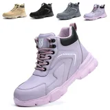 Bawalon Sicherheitsschuhe Herren Leicht Sicherheitsstiefel Herren Damen Wasserdicht Arbeitsschuhe mit Stahlkappe Lila 38 EU - 38 EU