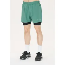 Virtus Shorts "Zayne", Herren, Gr. S, US-Größen, grün, meliert, 95% Polyester, 5% Elasthan, unifarben, kurz, Hosen Shorts, mit 4-Wege-Stretch und Innenhose