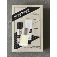 Bruno Banani Man Trio Geschenkset, 50ml EdT + 50ml Duschgel + 50ml Deo-Spray neu