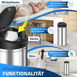 Kesser Automatik Sensor Mülleimer 40 l Silber