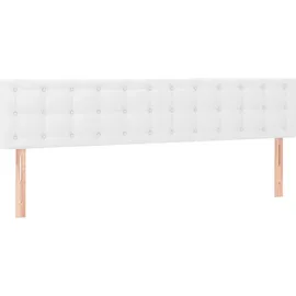 vidaXL Boxspringbett mit Matratze Weiß 200x200 cm Kunstleder