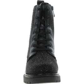 Marco Tozzi Damen Stiefeletten zum Schnüren mit Reißverschluss Glitzerdetails, Schwarz (Black Glitter), 40 EU