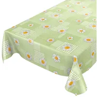 ANRO Wachstuchtischdecke Wachstuch Wachstischdecke Tischdecke Kamille Patchwork Grün 140x140cm