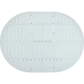 vente-unique Garten-Essgruppe: Tisch, ausziehbar 150/200 cm, – 6 stapelbare Sessel – Aluminium - Hellgrau & Weiß - YOHA... von MYLIA