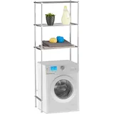 Relaxdays Überbauregal Waschmaschine 162 x 63 x 30 cm Silber