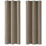 Deconovo Single Blackout Curtains Thermo-Verdunkelungsvorhänge für Schlafzimmer, Polyester, 140 x 260, 2