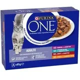 Sparpaket Purina ONE ADULT 24 x 85 g - Mix (4 Sorten)