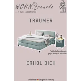 Jockenhöfer Boxspringbett Alinas, mit Topper", und Zierkissen, in unterschiedliche Farbvarianten und Breiten lieferbar, grau