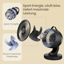 Songmics Tischventilator 25 cm Tischventilator Schwarz