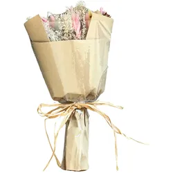 LAYBA Trockenblumenstrauß Zartes Pink & Weiß - Blumen-Bouquet mit Baby's Breath, Lagurus & Ruscus | Boho-Deko, Hochzeit & Geschenkidee