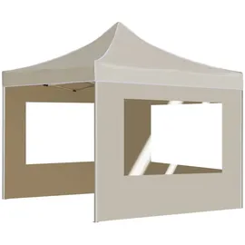 vidaXL Profi-Partyzelt 3 x 3 m inkl. 4 Seitenteile Creme