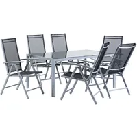 Beliani Gartenmöbel schwarz 6-Sitzer, Loungemöbel, Loungemöbel-Sets