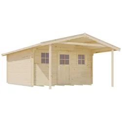 Weka Gartenhaus 110 mit Vordach 380x380cm - 50 % Rabatt auf Dacheindeckung