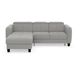 sit&more Ecksofa SIT & MORE "Belluci L-Form", silber, B:247cm H:85cm T:170cm, Sofas, Ecksofa, inklusive Federkern, wahlweise mit Bettfunktion und Bettkasten
