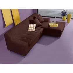 Ecksofa INOSIGN "Anzio L-Form", braun, B:239cm H:75cm T:82cm, Sofas, wahlweise mit Bettfunktion