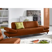 2-Sitzer W.SCHILLIG "taboo" Sofas Gr. B/H/T: 202cm x 76cm x 101cm, Longlife Xtra-Leder Z69, mit Armlehnenverstellung, braun (cognac z69) mit Übertiefe, inklusive Armlehnenverstellung