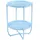 [en.casa] Outdoor Beistelltisch Sandefjord Tabletttisch Balkontisch mit 2 abnehmbaren Tabletts Himmelblau Gartentisch 57,5 x Ø40 cm rund Indoor Metalltisch