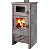 ProTermo Taurus Kaminofen mit Backfach – 12kW Holzofen mit Schamottstein Energieeffizienzklasse A 52 x 50 x 107cm, Anthrazit