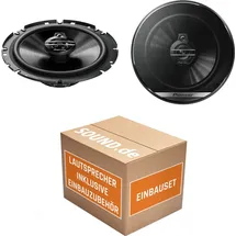 JUST SOUND best choice for caraudio Lautsprecher Boxen Pioneer TS-G1730F - 16,5cm 3-Wege Koax Paar PKW 300WATT Koaxiallautsprecher Auto Einbausatz - Einbauset passend für VW Golf 4 -...