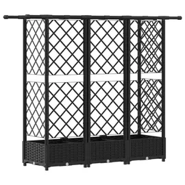 vidaXL Hochbeet mit Rankgitter und Dach 164 x 40 x 123 cm Schwarz