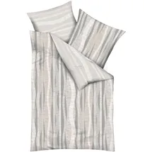KAEPPEL Curvy Gestreift Silber/Grau 135 x 200 cm + 80 x 80 cm