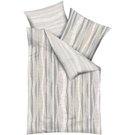 KAEPPEL Curvy Gestreift Silber/Grau 135 x 200 cm + 80 x 80 cm