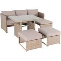 Sweeek - Rattan Gartenm√∂bel Set - Reggiano Natur / Beige
