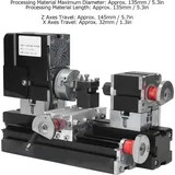 Mini Metall Drehbank Bausatz, 12V DC 60W 12000RPM Mikro Drehmaschine Metall-Präzise Drehbank mit Bohrfutter Holzbearbeitung Drehmaschine Fräsmasc...