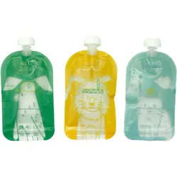 Set aus 15 wiederverwendbaren, luftdichten Quetschbeuteln - 150 ml weiß 150ML