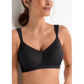 bonprix Bügelloser BH BONPRIX "BH ohne Bügel mit Baumwolle (2er Pack)", Damen, Gr. 11,5, Cup D, schwarz (schwarz, hellgrau meliert), Obermaterial: 95% Baumwolle, 5% Elasthan. Futter: 100% Baumwolle, BHs, im praktischen 2er Pack, mit breiten, verstellbaren Trägern