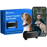 Tractive GPS Tracker Hund | 2025 Edition | Live-Ortung | Weglaufalarm | Aktivitätstracking | Gesundheitswarnungen | Bellverhalten | Empfohlen von Martin Rütter (Schwarz)