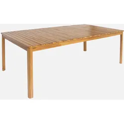 Gartentisch aus natürlichem Akazienholz mit abgerundeten Ecken, 10 Plätze, 200 x 100 x 75 cm - Senora