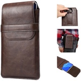 Kleine Handy Gürteltasche mit Clip, Leder Handy Halterung, 6.9"Männer Leder Handytasche Gürtel Gürteltasche Vertikale Hüfttasche Handyholster Reise Taillentasche Handyhülle für Wandern Camping Rettung