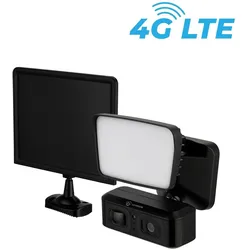 LUVISION 4G / LTE Solar Außenleuchte Flutlicht mit Kamera Solar Lampe für Garten mit PIR Bewegungserkennung