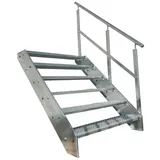 Kaminbau Mierzwa Wangentreppe Geländer 6 Stufen 114 cm Verzinkt
