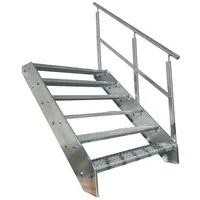 Kaminbau Mierzwa Wangentreppe Geländer 6 Stufen 114 cm Verzinkt