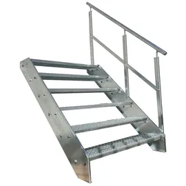 Kaminbau Mierzwa Wangentreppe Geländer 6 Stufen 114 cm Verzinkt